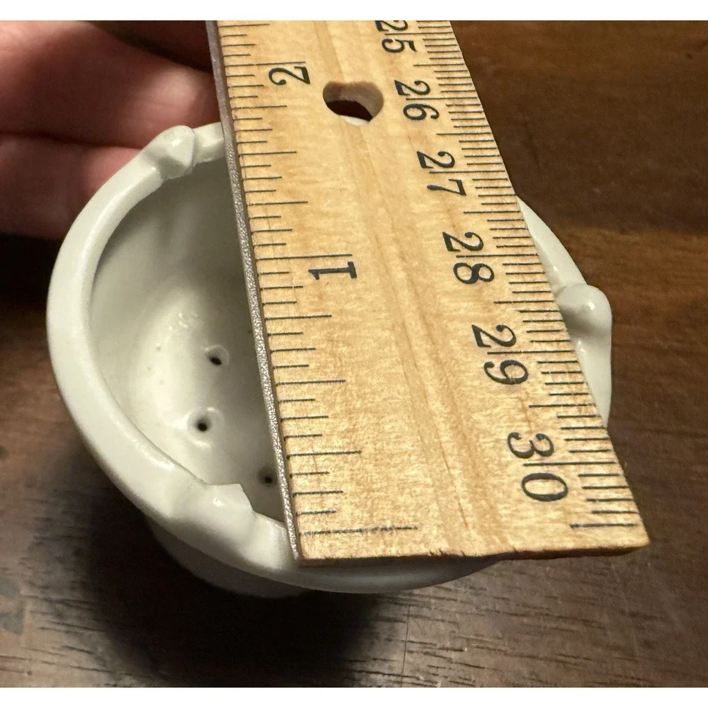 Vintage Chinese Blue and White Pottery Tea Strainer